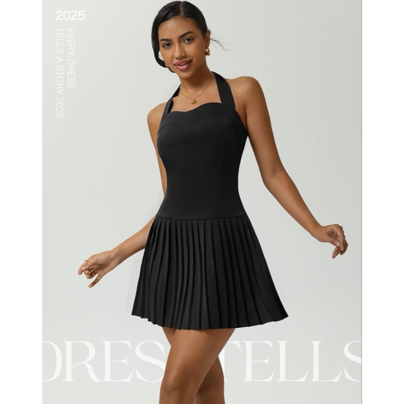 NEW black Cocktail Pleated Halter Mini Dress M - Picture 7 of 7